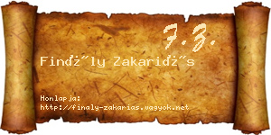 Finály Zakariás névjegykártya
